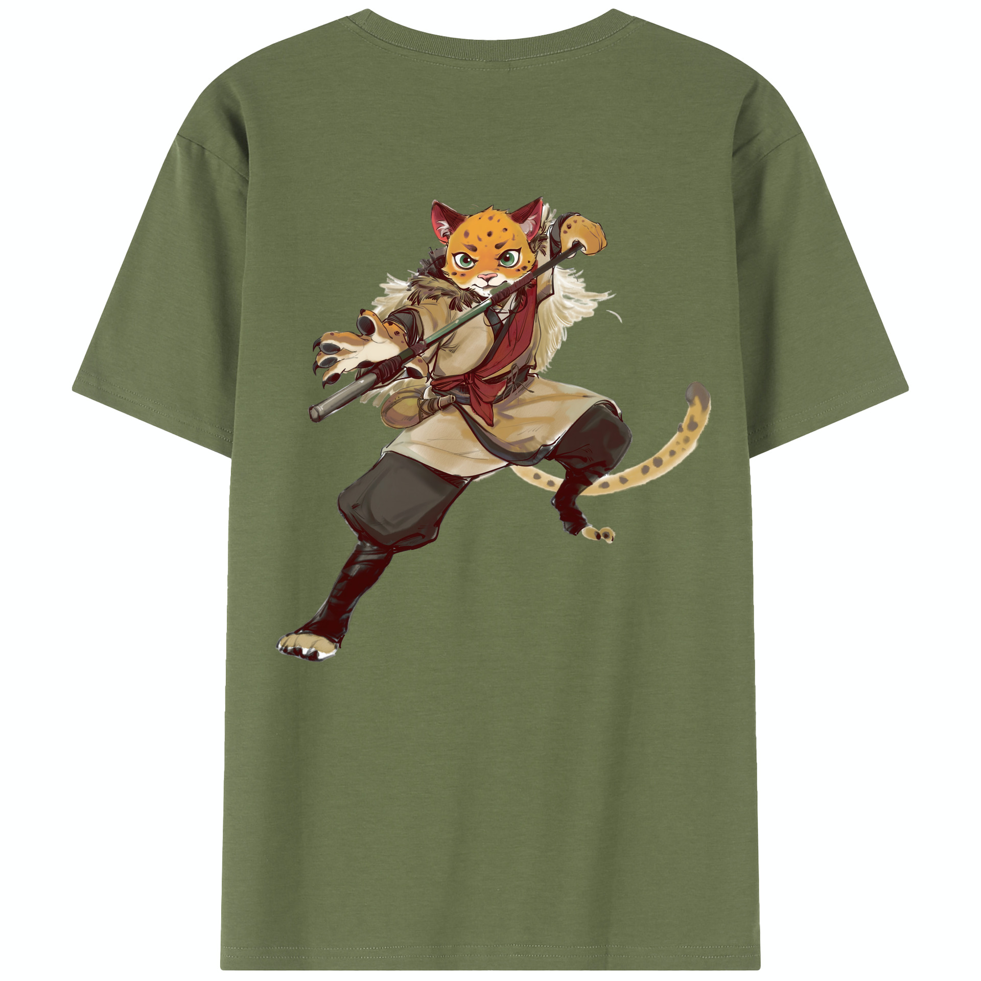（画像用） Ne Zha 2 ナタ 魔童の大暴れ 綿100％半袖Tシャツ（背面プリント）